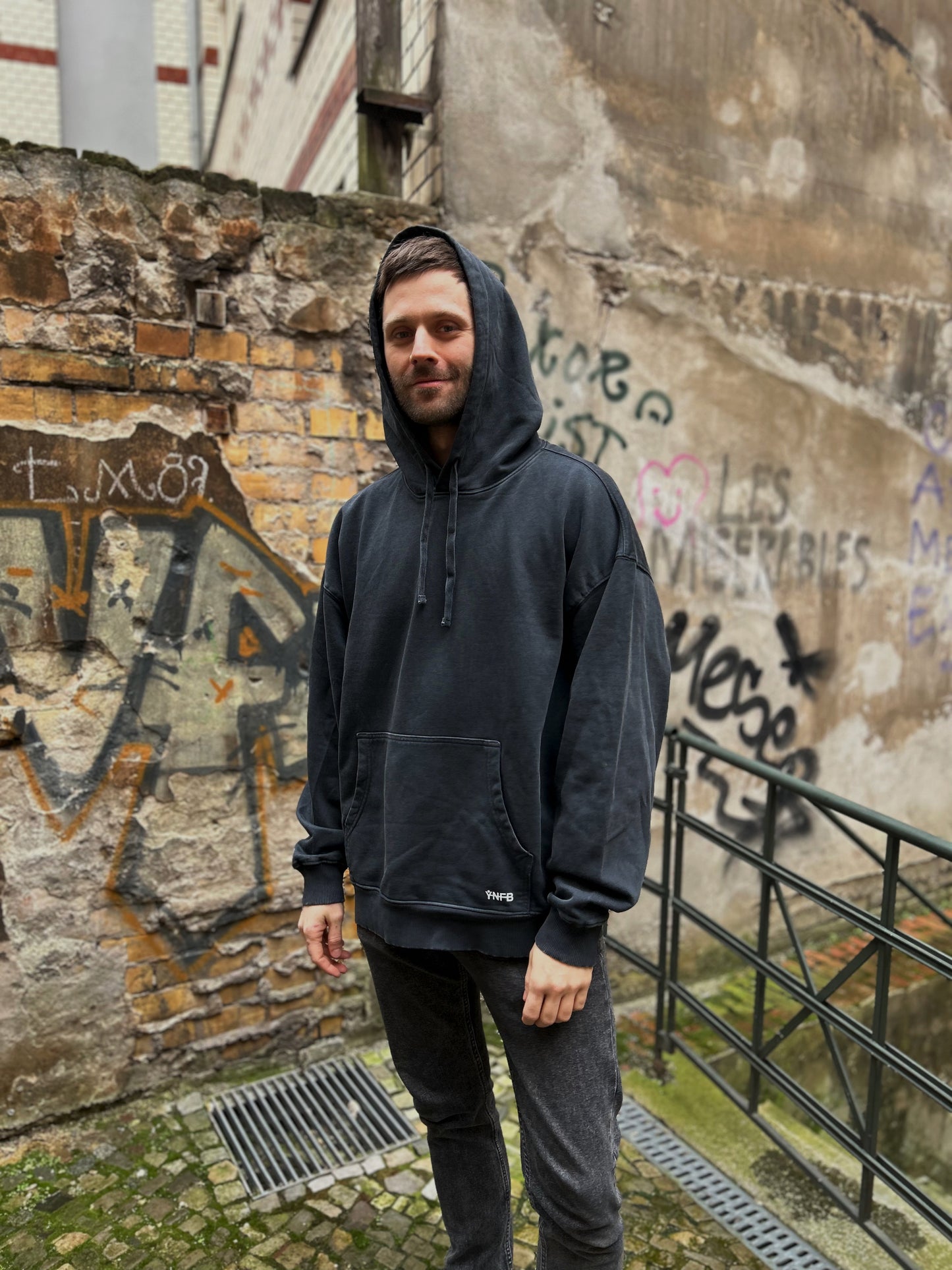 YNFB Dopamine Hoodie – Oversized, Casual & Vintage-Washed