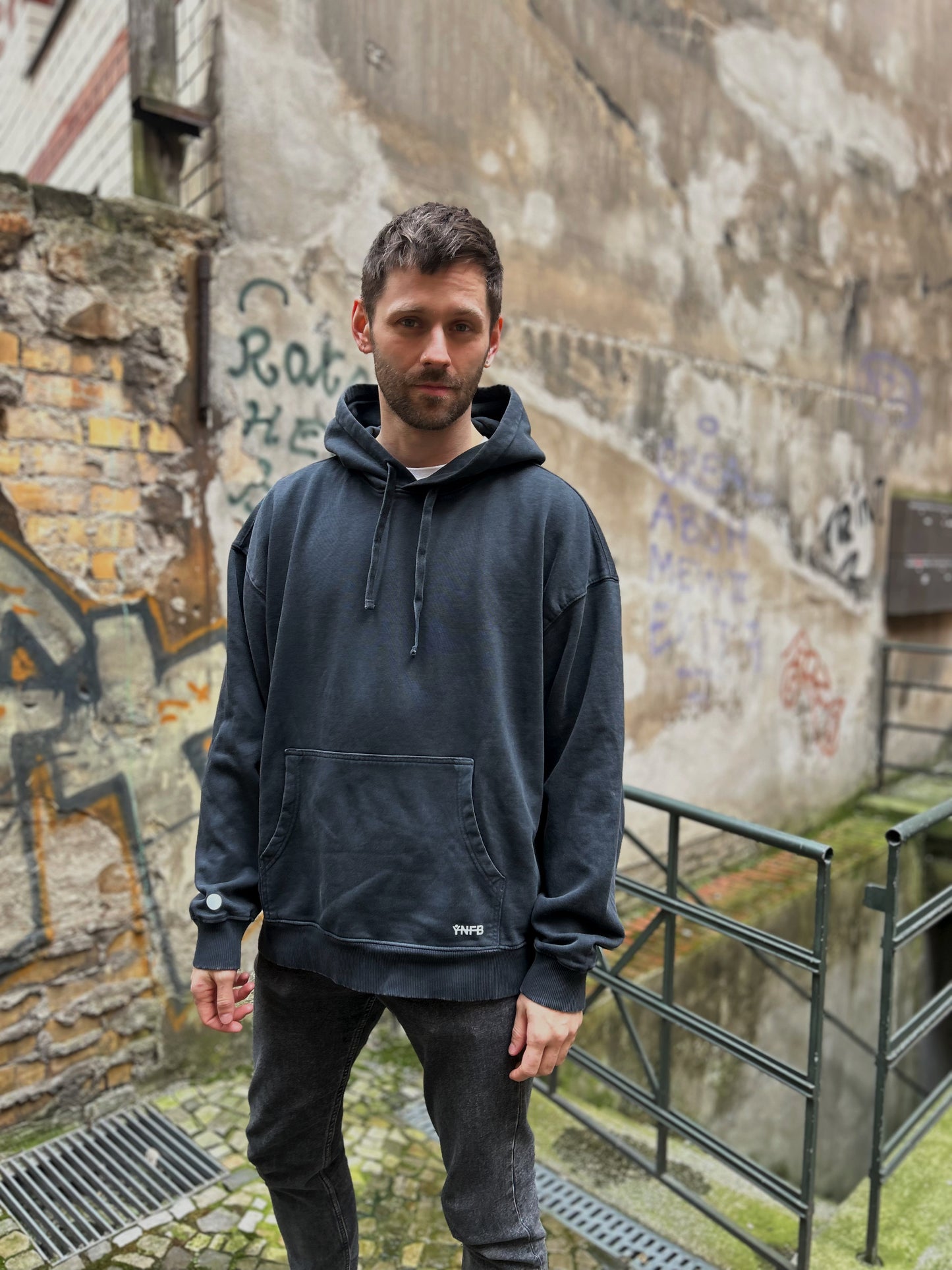 YNFB Dopamine Hoodie – Oversized, Casual & Vintage-Washed