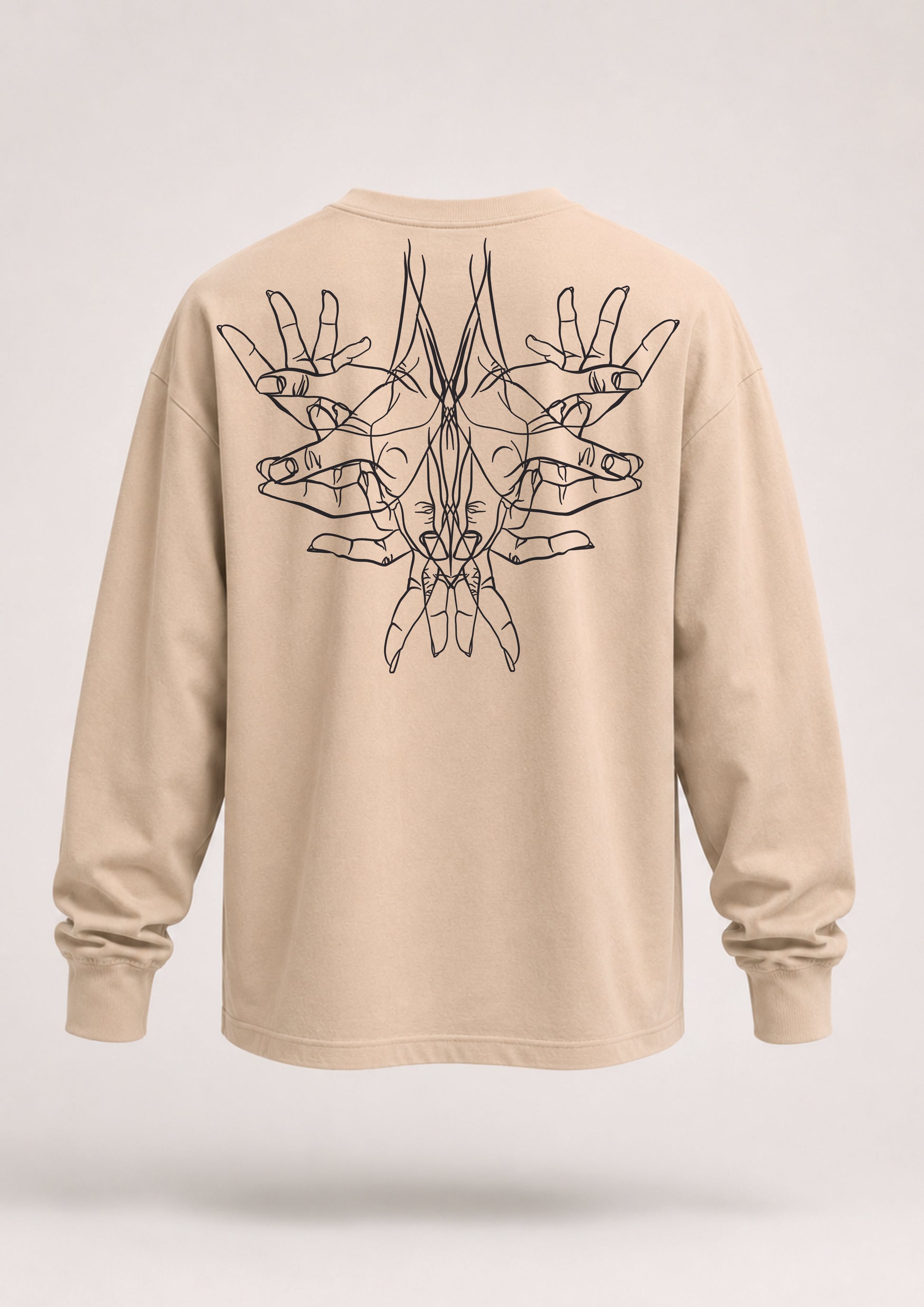 Boxy Longsleeve mit Hand Backprint