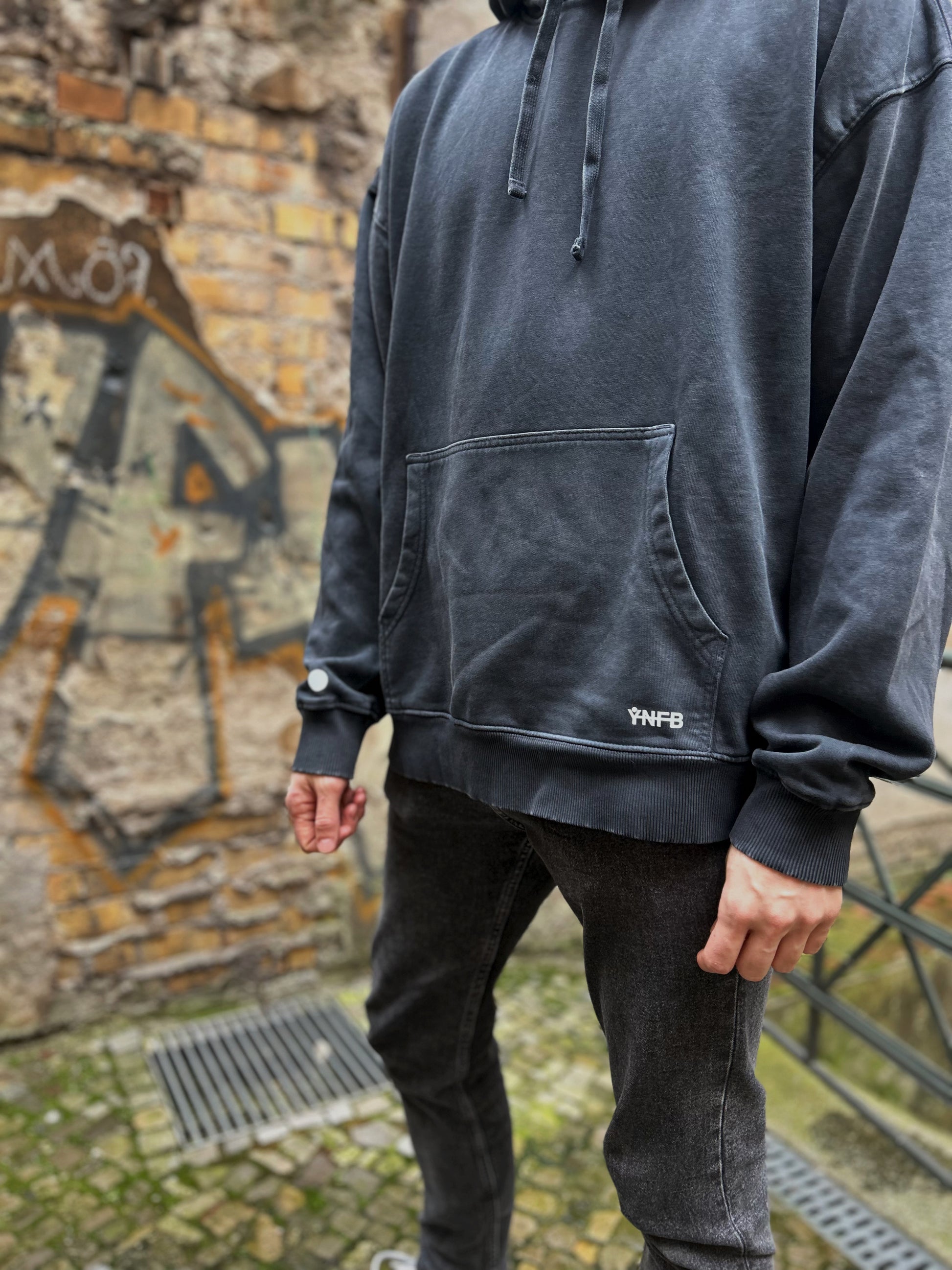 YNFB Dopamine Hoodie – Oversized, Casual & Vintage-Washed