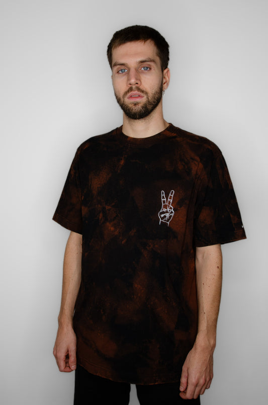 Small Peace Hand Print BLEACHED - für einen individuellen, unique Look