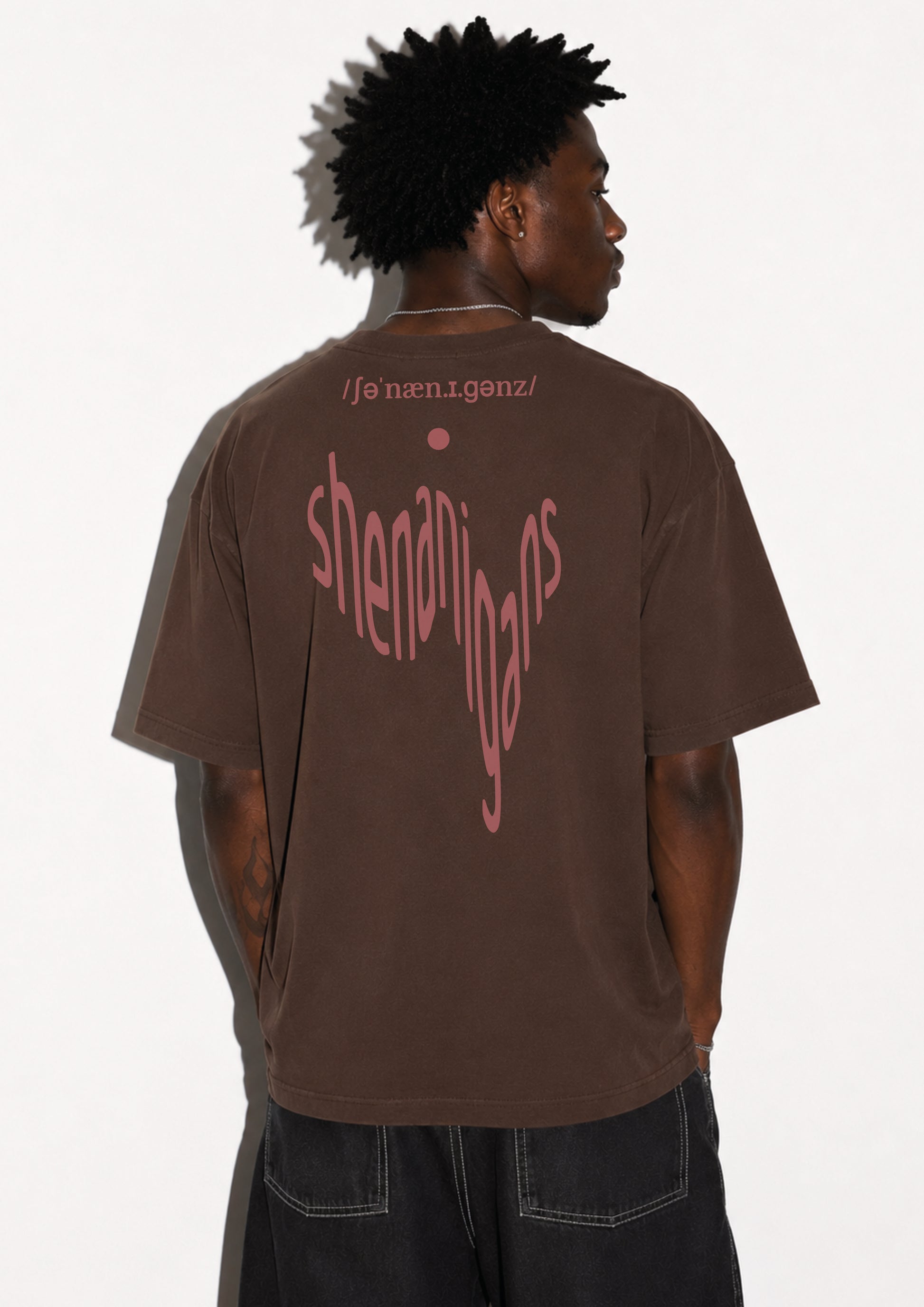 Shenanigans Backprint Shirt Mokka